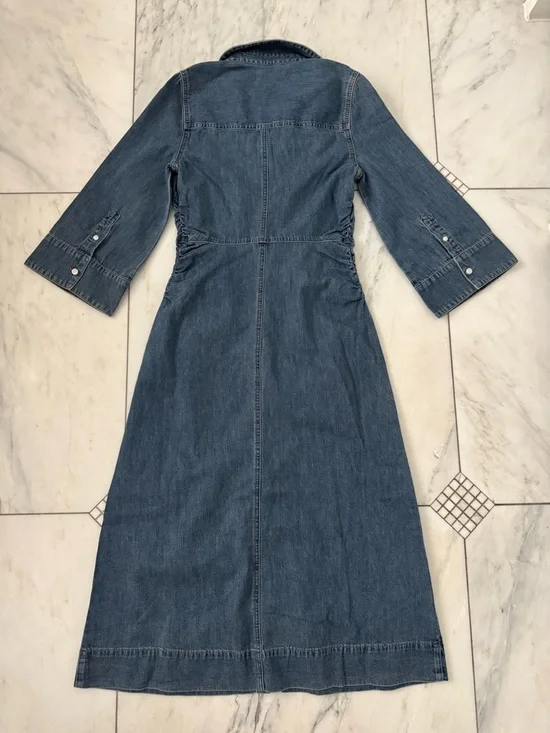 Veronica Beard Indigo Denim Button-Front Midi Dress - Picture 2 of 4